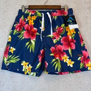 NWT Kanu Surf Swim Trunks Tropical Floral Hawaiian Beach Pool Men’s Medium
